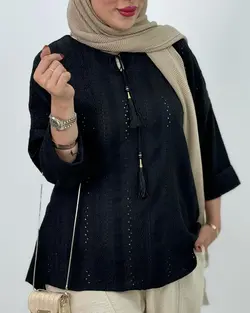 مانتو مراکشی جلو بسته محبوب کد 4157