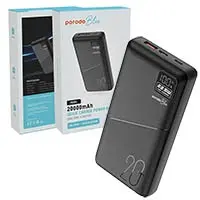 پاوربانک 20000mAH فست  Porodo Blue LCD 22.5w PD&QC pb054