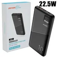 پاوربانک 10000mAH فستPorodo Blue LCD 22.5w PD&QC Pb053