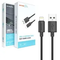 کابل شارژ و دیتا lightning فست 1.2متری Porodo blue 3A