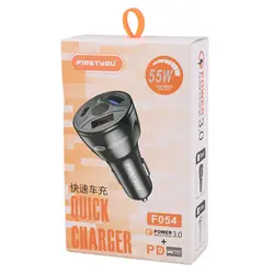 شارژر فندکی 3 پورت یک پورت PD فست Firstyou F054 55w