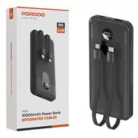 پاوربانک 10000mAHفست 22.5وات Porodo 10000mAh Powerbank with integrated Cables PB057
