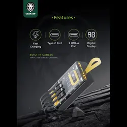 پاوربانک فست  mAh 20000  Green Lion Transparent Pro PD 20w