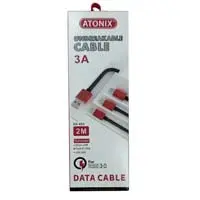 کابل شارژ و دیتا Type C 2 متری فست چرمی ATONIX DK-A83