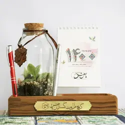 تراریوم پایه چوبی طرح باغچه