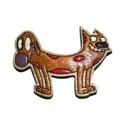 پیکسل چوبی طرح گربه سگ