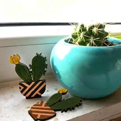 پیکسل طرح کاکتوس گلدار