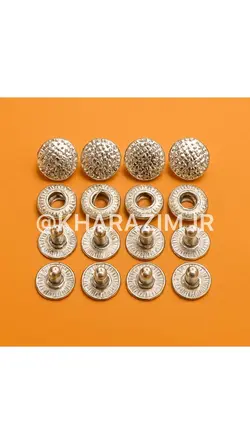 دکمه پانچی نقره ای طرحدار - خرازیم