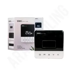 ترموستات دیواری سنس مدل SENS PARLAK TOP BLACK - آرادبرودت فروش قطعات و لوازم یدکی برودتی کولری یخچالی و سردخانه