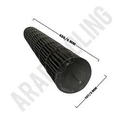 پروانه بلوور سایز 107/5×486/6 میلیمتر کوتاه - آرادبرودت فروش قطعات و لوازم یدکی برودتی کولری یخچالی و سردخانه