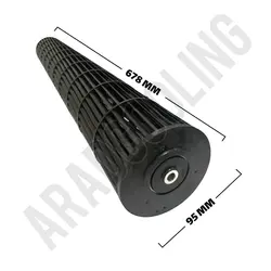 پروانه بلوور سایز 95×678 میلیمتر - آرادبرودت فروش قطعات و لوازم یدکی برودتی کولری یخچالی و سردخانه