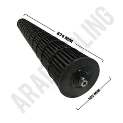 پروانه بلوور سایز 102×874 میلیمتر - آرادبرودت فروش قطعات و لوازم یدکی برودتی کولری یخچالی و سردخانه