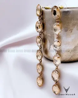 گوشواره کریستال شامپاینی