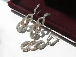 ست گوشواره و اویز کارتیر تمام نگین