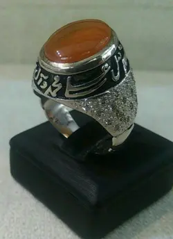 انگشتر عقیق یمنی اصلی قلم خورده صلوات