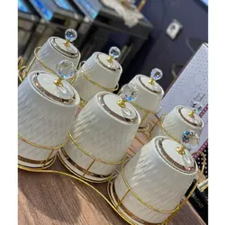 ست جا ادویه و پاسماوری هفت پارچه آجار