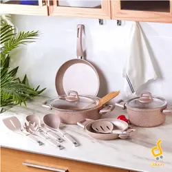 سرویس پخت و پز 11 پارچه کاراجا Biogranit Rosegold