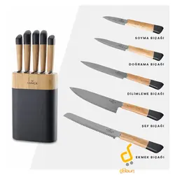 ست چاقو اشپزخانه 6 پارچه کاراجا Maple