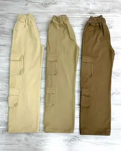 شلوار کتان کارگو زنانه