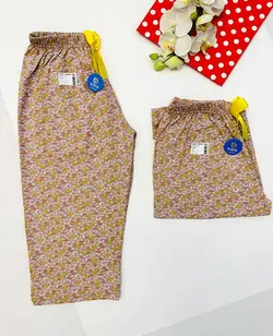 شلوارک راحتی پنبه ای اعلا طرح بلوط زمینه کرمی کد 8918 | فروشگاه باریش گلدن