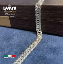 زنجیر نقره ایتالیا مدل کارتیه دوبل کدG102