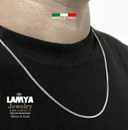 زنجیر نقره ایتالیایی مدل ونیزی 2mil کدG103