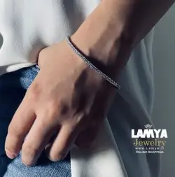 دستبند نقره زنانه مدل تنیس کد D094