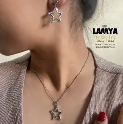 نیم ست نقره زنانه مدل ستاره کد N138