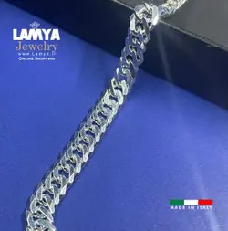 دستبند نقره ایتالیایی کارتیه دوبل 7mil کدD0106