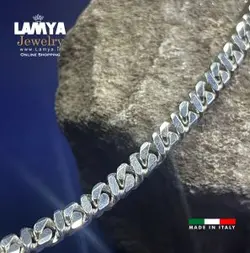زنجیر نقره ایتالیایی مدل کارتیه طرح G کدG118