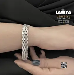 دستبند نقره زنانه مدل نیو تنیس کد D111 - گالری نقره لمیا LAMYA