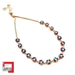 دستبند نقره ریزنقش رزگلد نگین اتریشی کد:D029