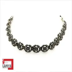 دستبند نقره سیاه قلم سنتی مدل افسون  کد : D019