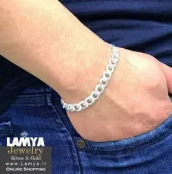 دستبند نقره مردانه مدل ایلشن طرح کارتیه کد D053