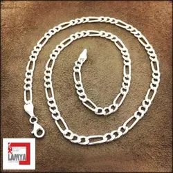 زنجير نقره مدل فيگارو کدG013