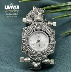 ساعت نقره زنانه طرح ببر کد S019