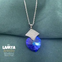 گردنبند سواروسکی قلب بنفش کد G084