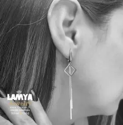 گوشواره نقره مدل مربع کد E012