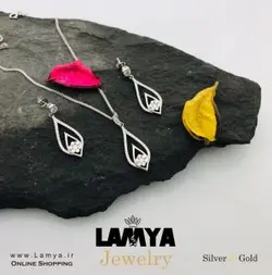 نيم ست نقره مدل اشک کدN088