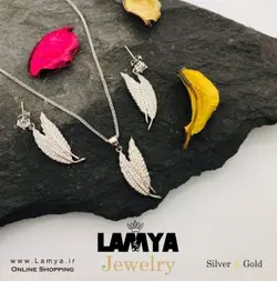 نيم ست نقره مدل بال کد N089