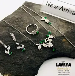 نيم ست نقره مدل برگ کدN102