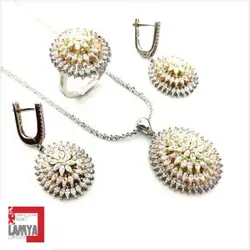 نيم ست نقره مدل گوهر کد : N004