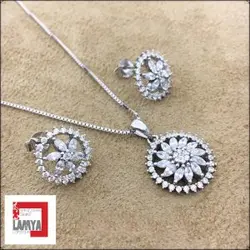 نيم ست نقره مدل ماركيز فلاور کدN014