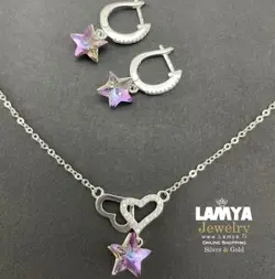 نیم ست قلب سواروسکی کد N108