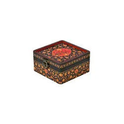 صندوقچه دکوپاژ مربع کوچک13*13*7-بوستان