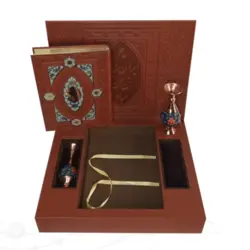 ست شاهنامه گلاسه با 2گلدان مس و پرداز