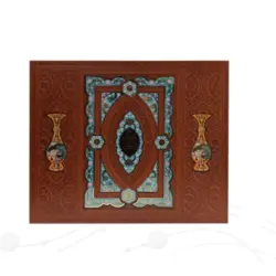 ست شاهنامه گلاسه با 2گلدان مس و پرداز