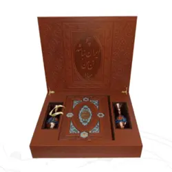 ست شاهنامه گلاسه با 2گلدان مس و پرداز