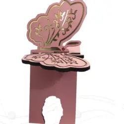 رحل MDF س25*40 طرح پروانه بزرگ سرخابی