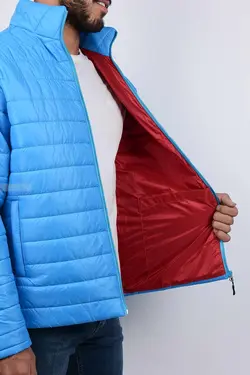 کاپشن مردانه شمعی آبی 2641